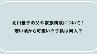 北川景子の父や家族構成について!若い頃から可愛い?子供は何人?
