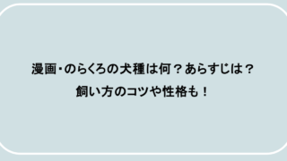 漫画・のらくろの犬種は何？あらすじは？飼い方のコツや性格も！